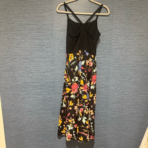 Pact Organic Cotton Fit & Flare Dress Blocked Nightfall Blooms Large NWT - Picture 8 of 9